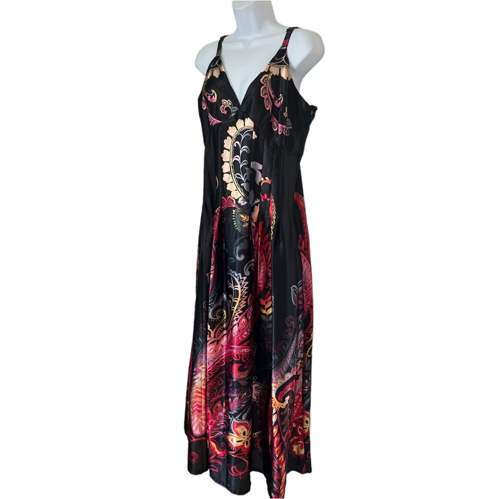 Pura Vida Black and Red Floral Dress